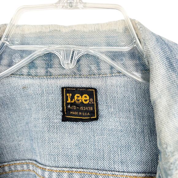 Vintage Lee Distressed Jean Jacket Sz L - Picture 2 of 6